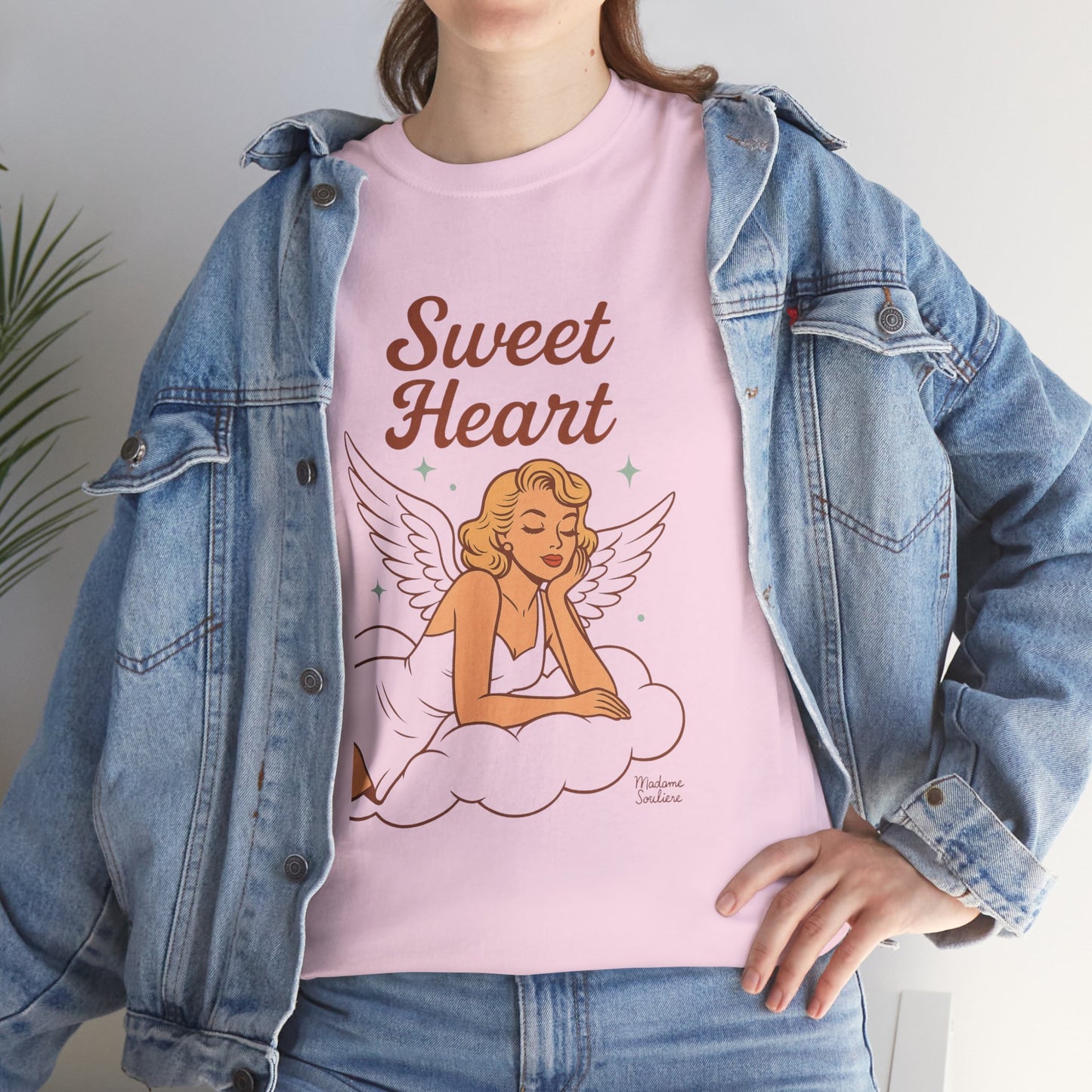 Sweet Heart Unisex T-Shirt – Retro Angel Graphic Tee, Vintage Pin Up Inspired Top, Feminine Heaven Sent Shirt - Madame Soulière