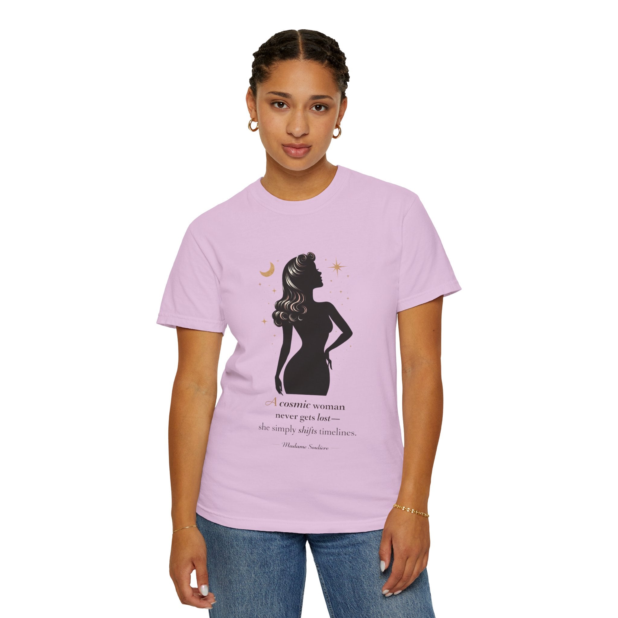 A Cosmic Woman Never Gets Lost – Vintage Feminine Cosmic T-Shirt