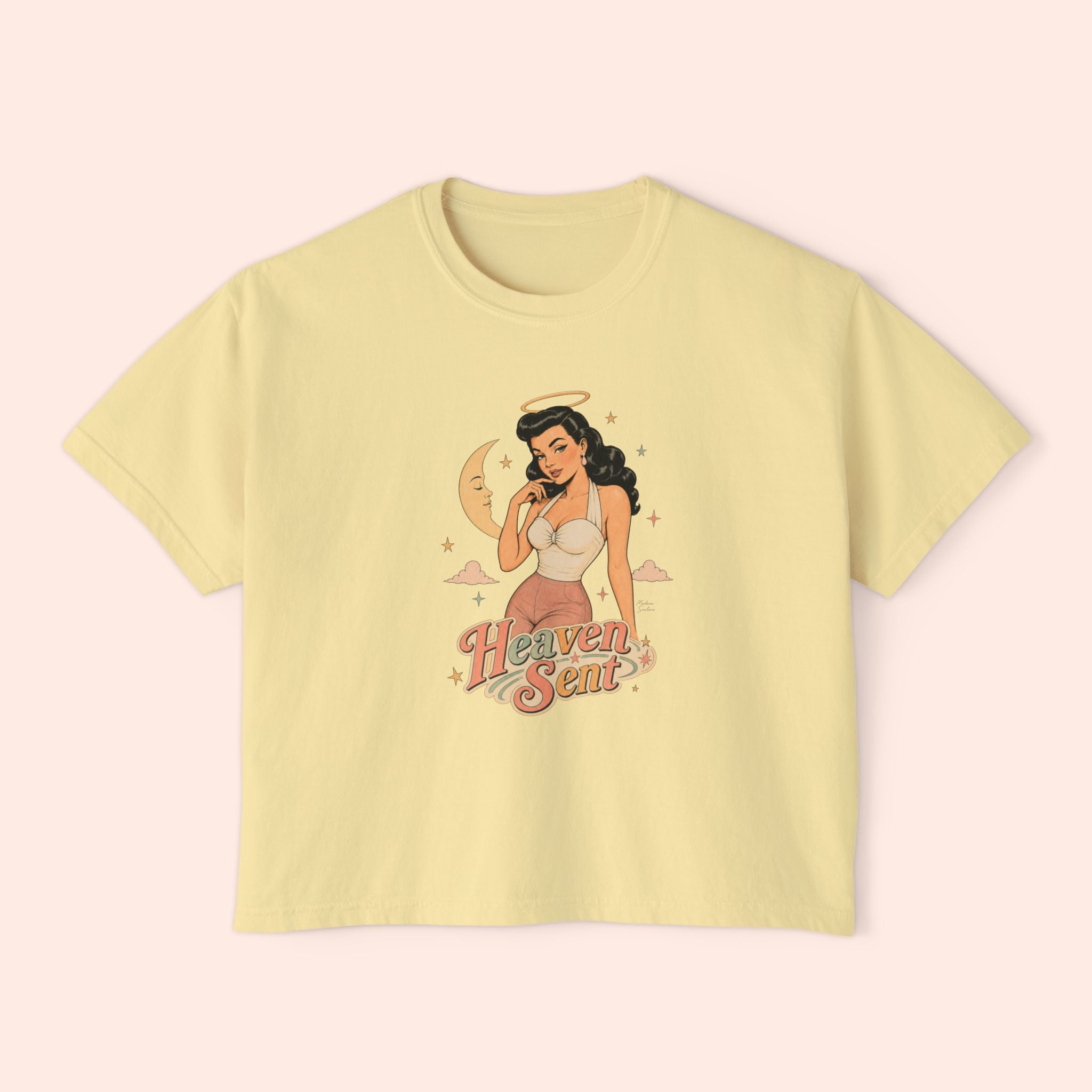 Heaven Sent – Retro Pin-Up Vintage Boxy T-Shirt