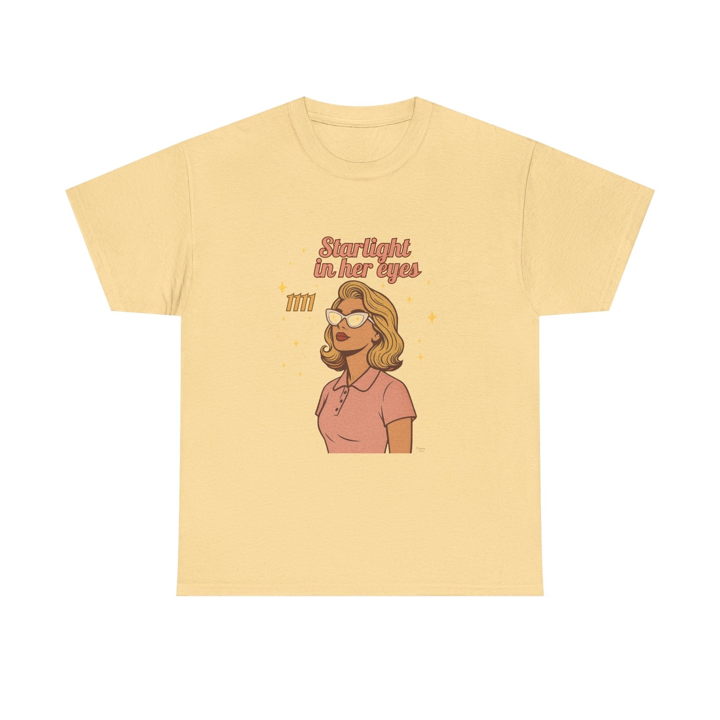 Starlight in Her Eyes – 1111 Angel Number Retro T-Shirt | Unisex Spiritual Vintage Tee - Madame Soulière