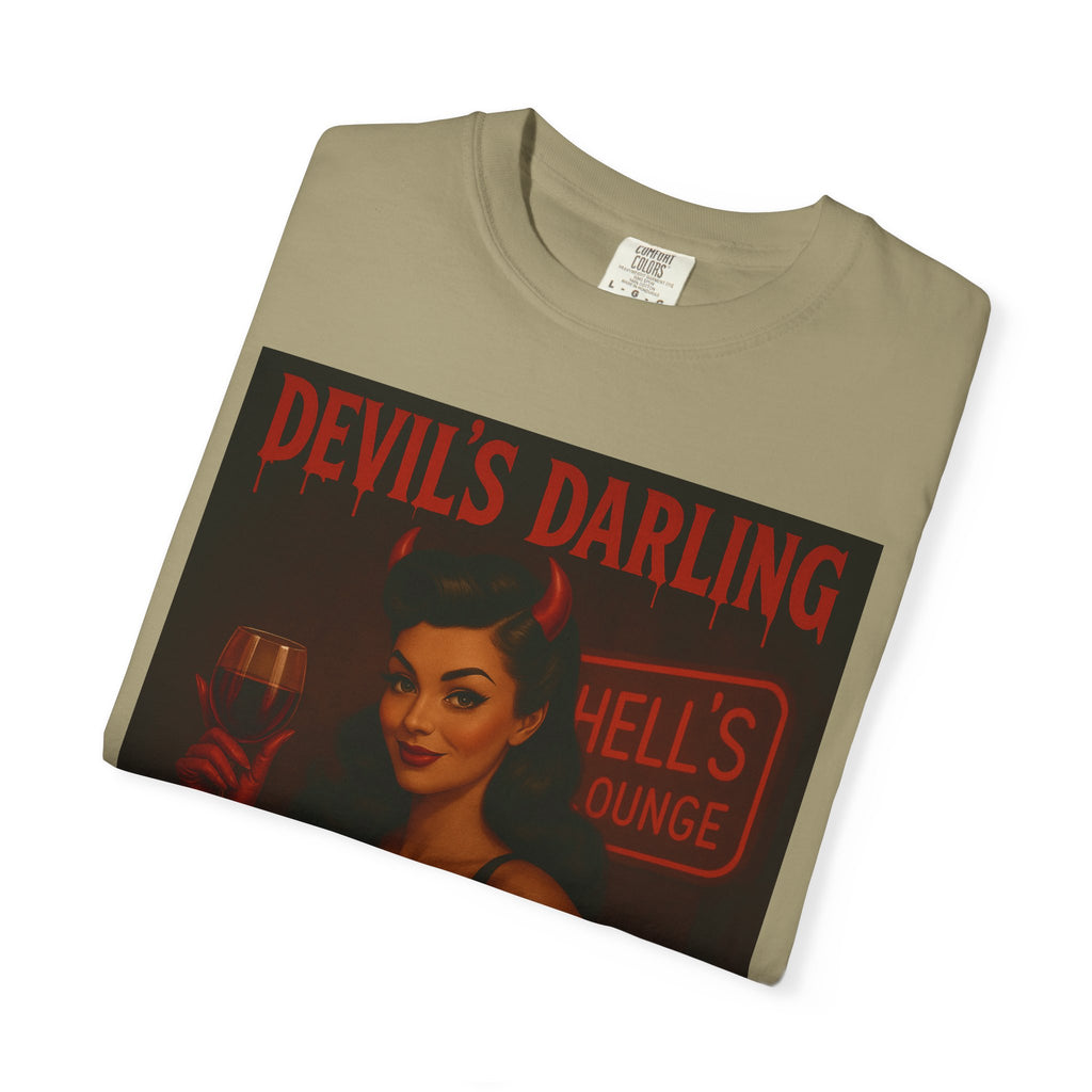 Devil’s Darling – Retro Pin-Up Devil Unisex T-Shirt