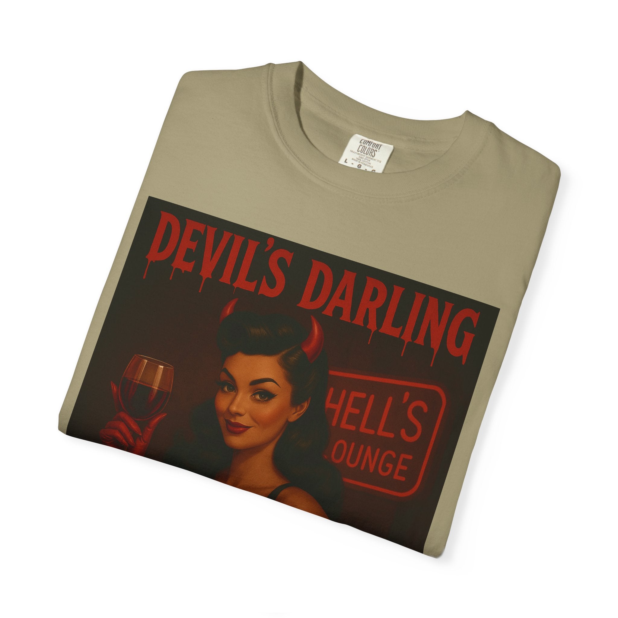 Devil’s Darling – Retro Pin-Up Devil Unisex T-Shirt