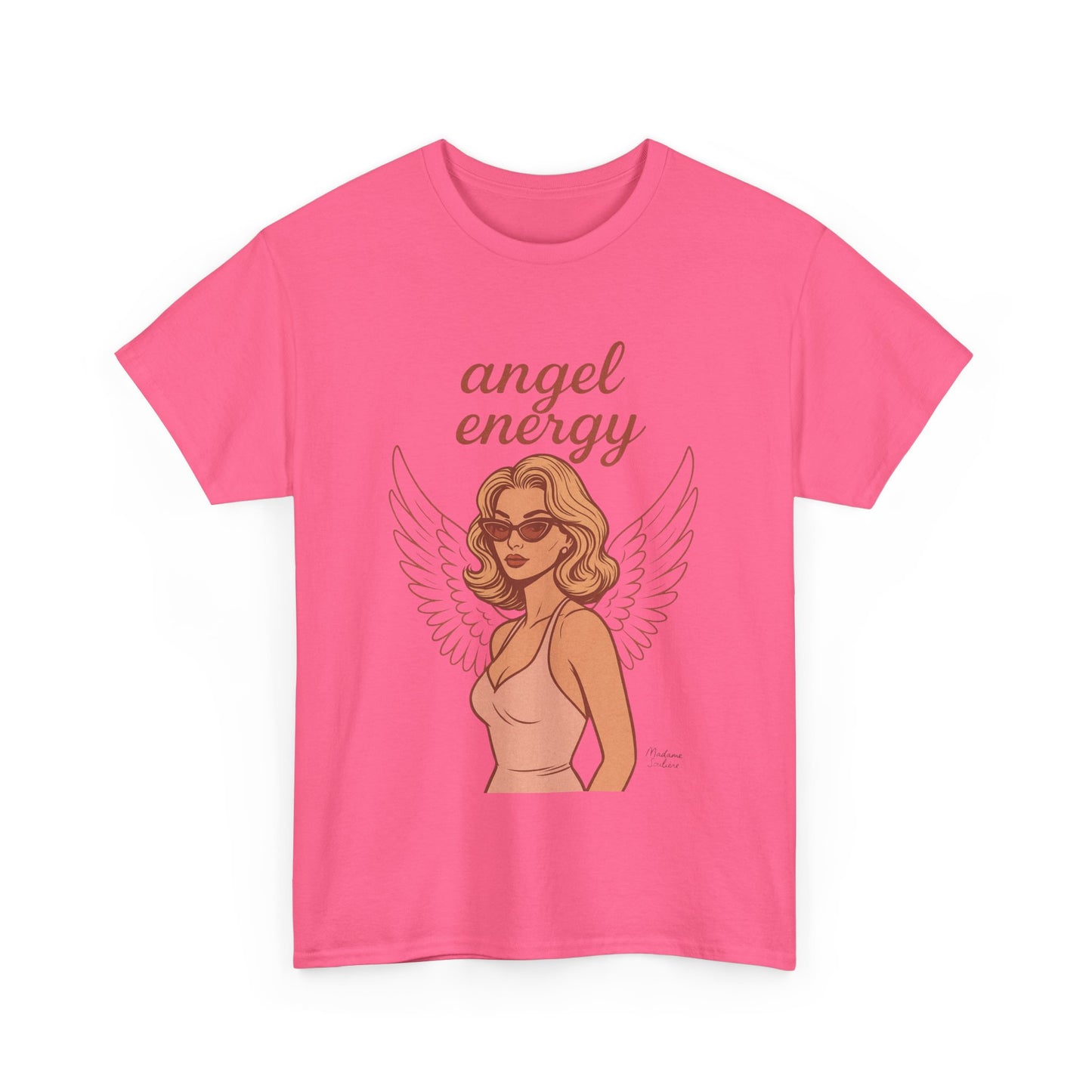 Angel Energy Unisex T-Shirt – Vintage Retro Graphic Tee, Spiritual Pin Up Shirt, Feminine Aesthetic Empowerment Top - Madame Soulière