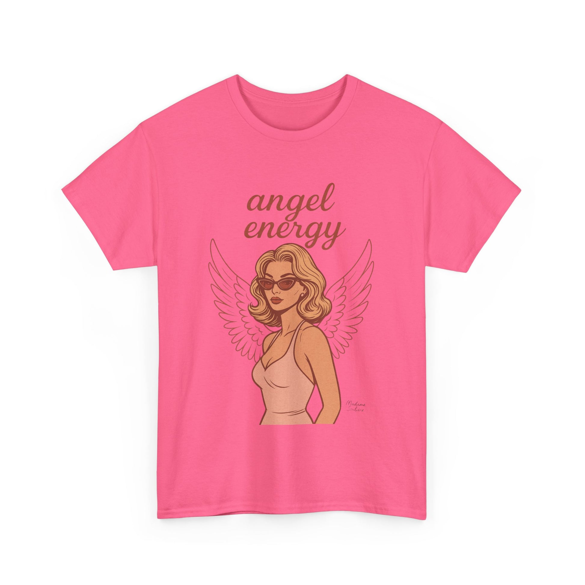Angel Energy Unisex T-Shirt – Vintage Retro Graphic Tee, Spiritual Pin Up Shirt, Feminine Aesthetic Empowerment Top - Madame Soulière