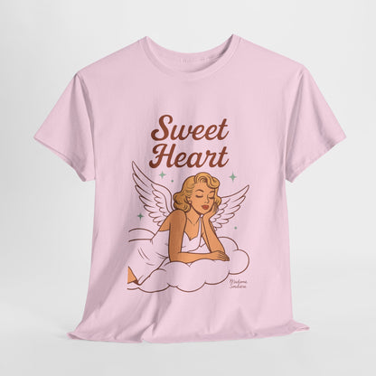 Sweet Heart Unisex T-Shirt – Retro Angel Graphic Tee, Vintage Pin Up Inspired Top, Feminine Heaven Sent Shirt - Madame Soulière