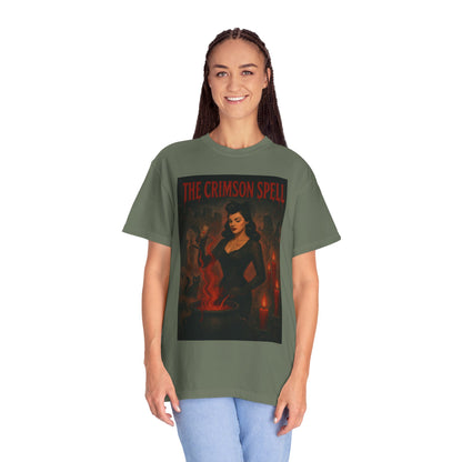 The Crimson Spell Halloween Unisex T-Shirt – Retro Witch Graphic Tee, Vintage Horror Spooky Top,  Scary Season Shirt - Madame Soulière