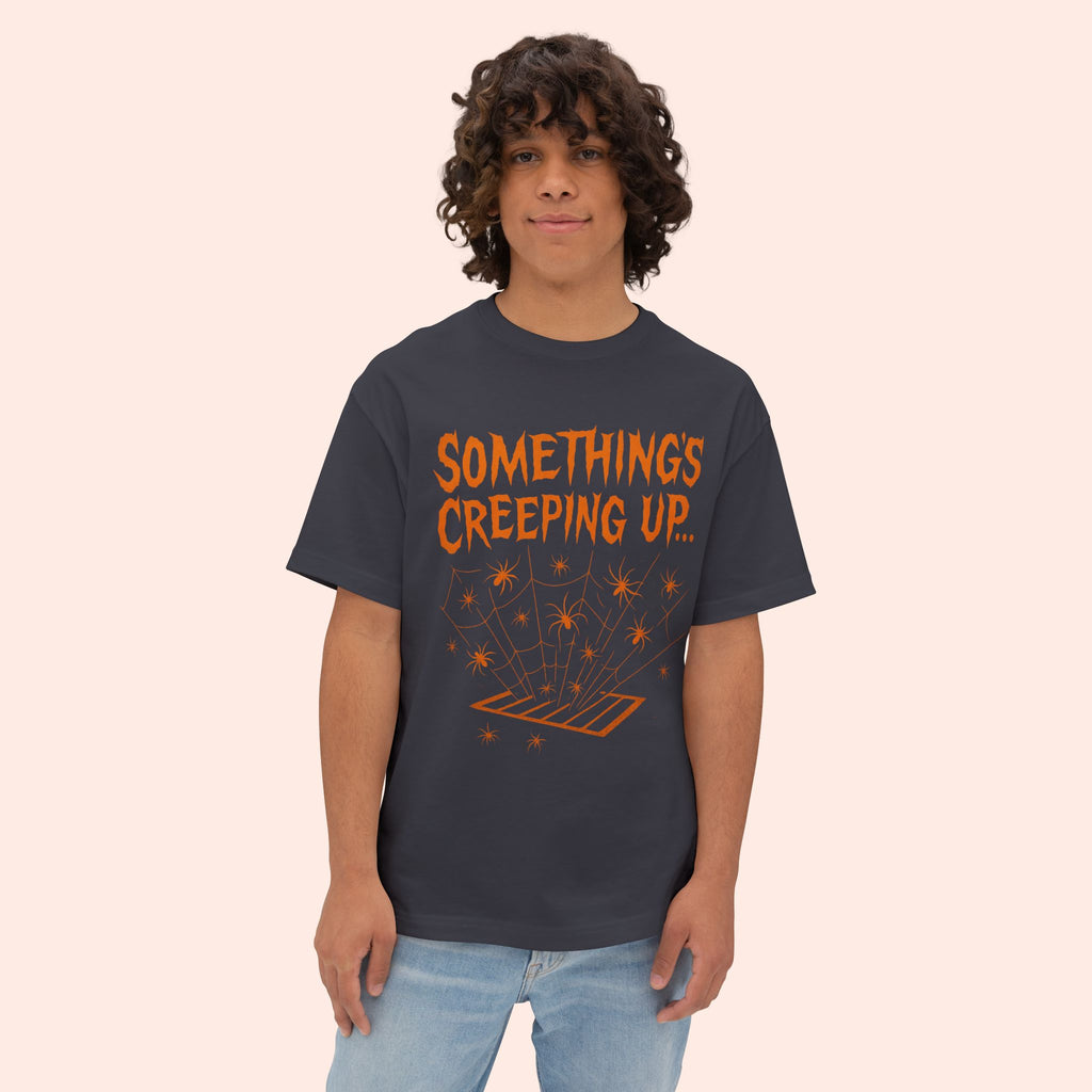 Something’s Creeping Up… – Vintage Horror Long Boxy T-Shirt