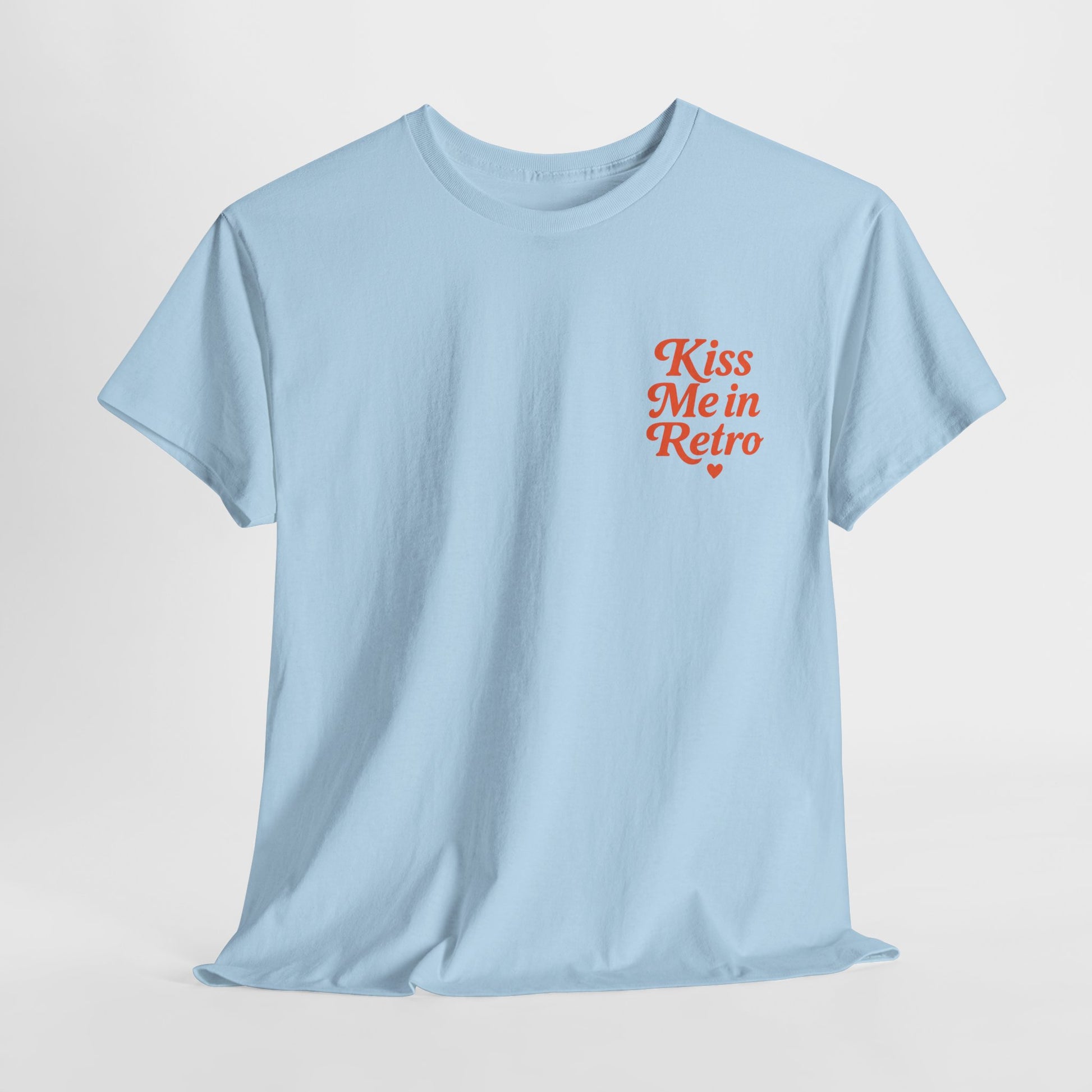 Retro Mini Slogan Unisex T-Shirt – Kiss Me in Retro Graphic Tee, Vintage Pin Up Inspired Top, 50s Rockabilly Style, Feminine Retro Statement Shirt - Madame Soulière