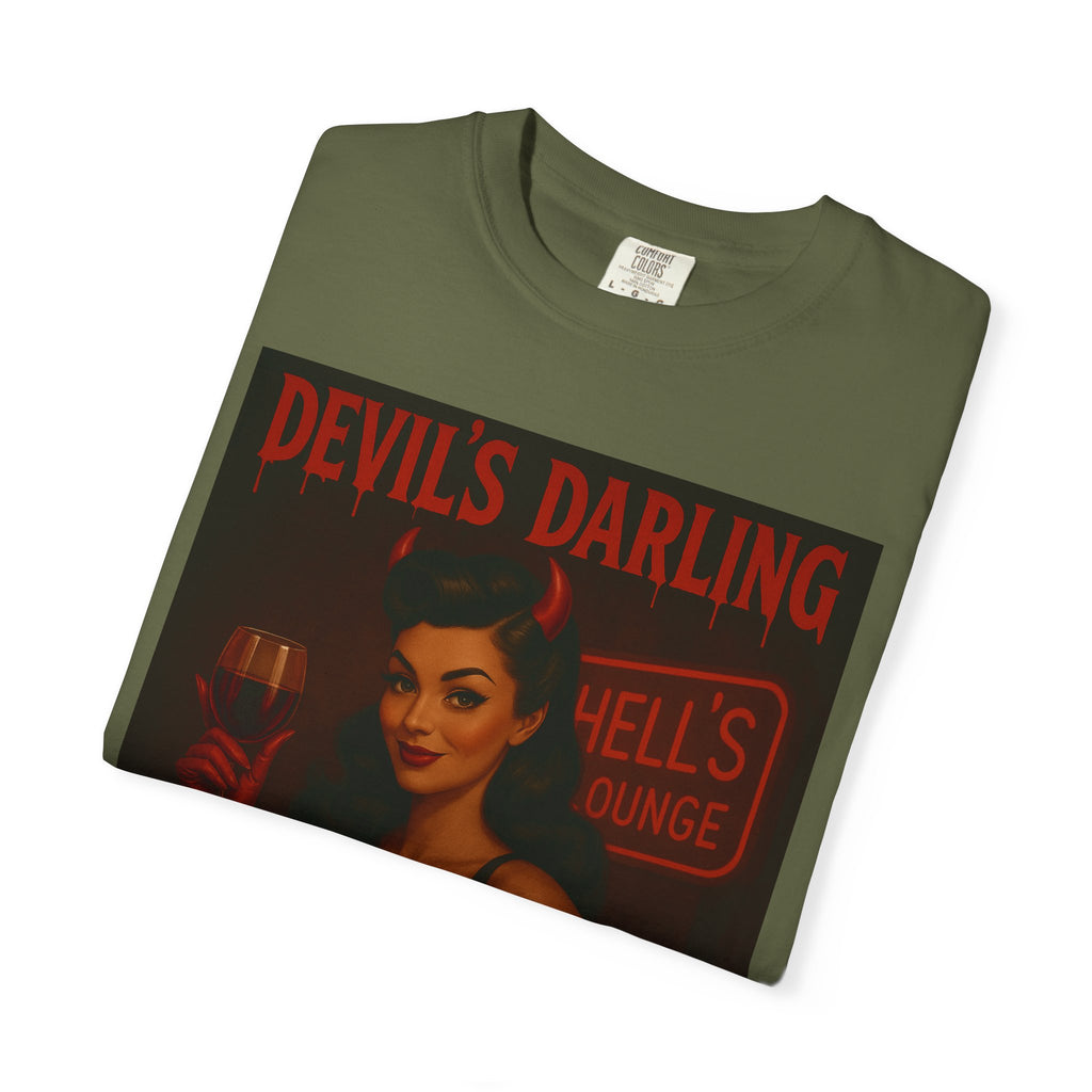 Devil’s Darling – Retro Pin-Up Devil Unisex T-Shirt