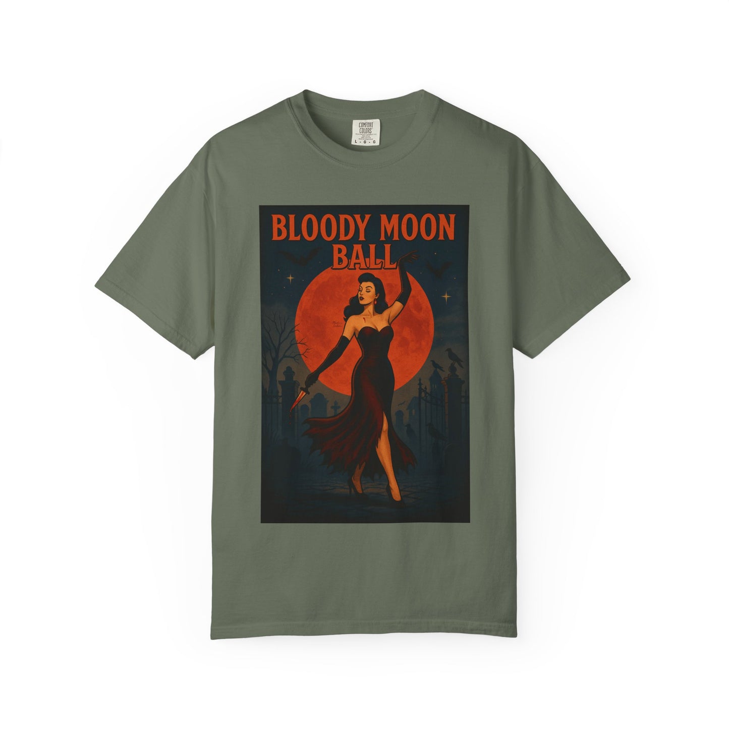 Bloody Moon Halloween Unisex T-Shirt – Vampire Retro Graphic Tee, Vintage Horror Spooky Top, Scary Season Shirt - Madame Soulière