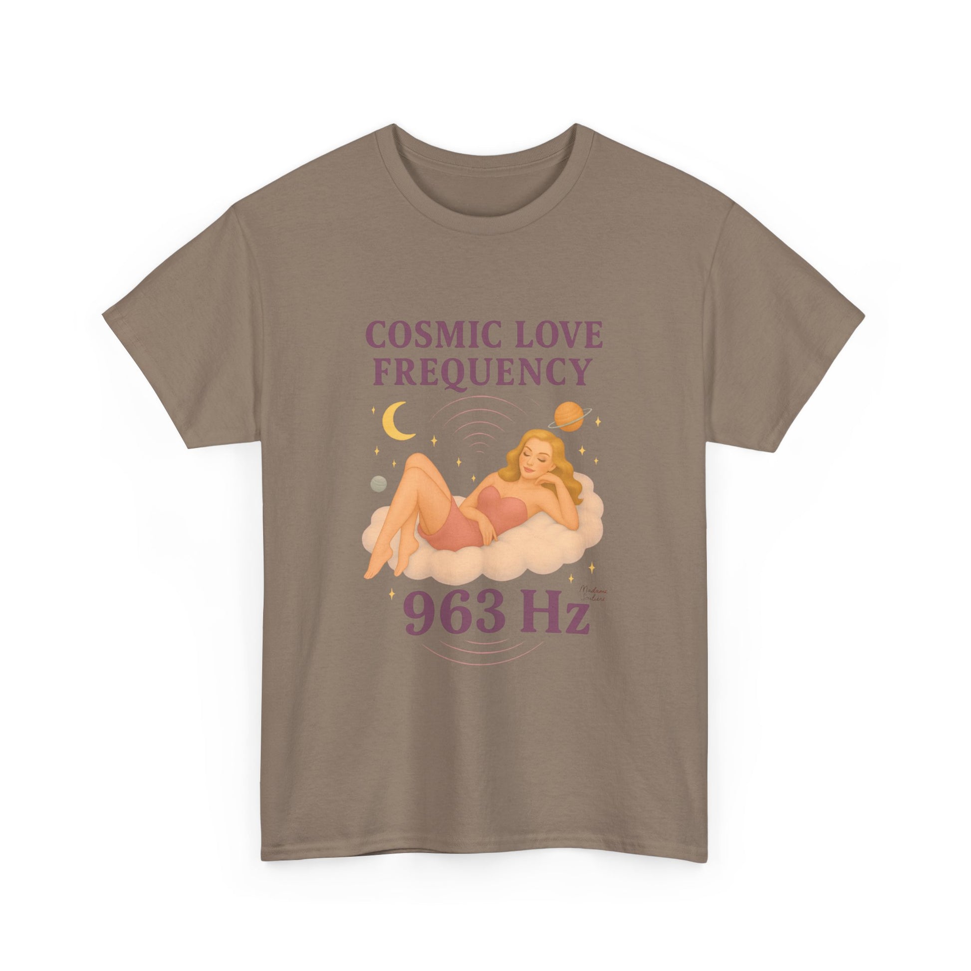 Cosmic Love Frequency 963 Hz Unisex T-Shirt – Retro Vintage Spiritual Graphic Tee, Angel Number Vibes, Feminine Pin Up Inspired Top - Madame Soulière