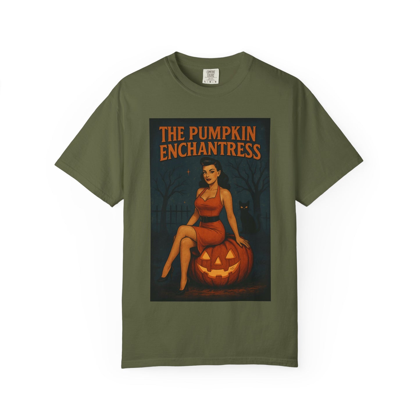 The Pumpkin Enchantress Halloween Unisex T-Shirt – Retro Witch Graphic Tee, Vintage Pumpkin Horror Top, Spooky Unisex Scary Season Shirt - Madame Soulière