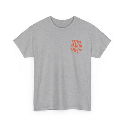 Retro Mini Slogan Unisex T-Shirt – Kiss Me in Retro Graphic Tee, Vintage Pin Up Inspired Top, 50s Rockabilly Style, Feminine Retro Statement Shirt - Madame Soulière