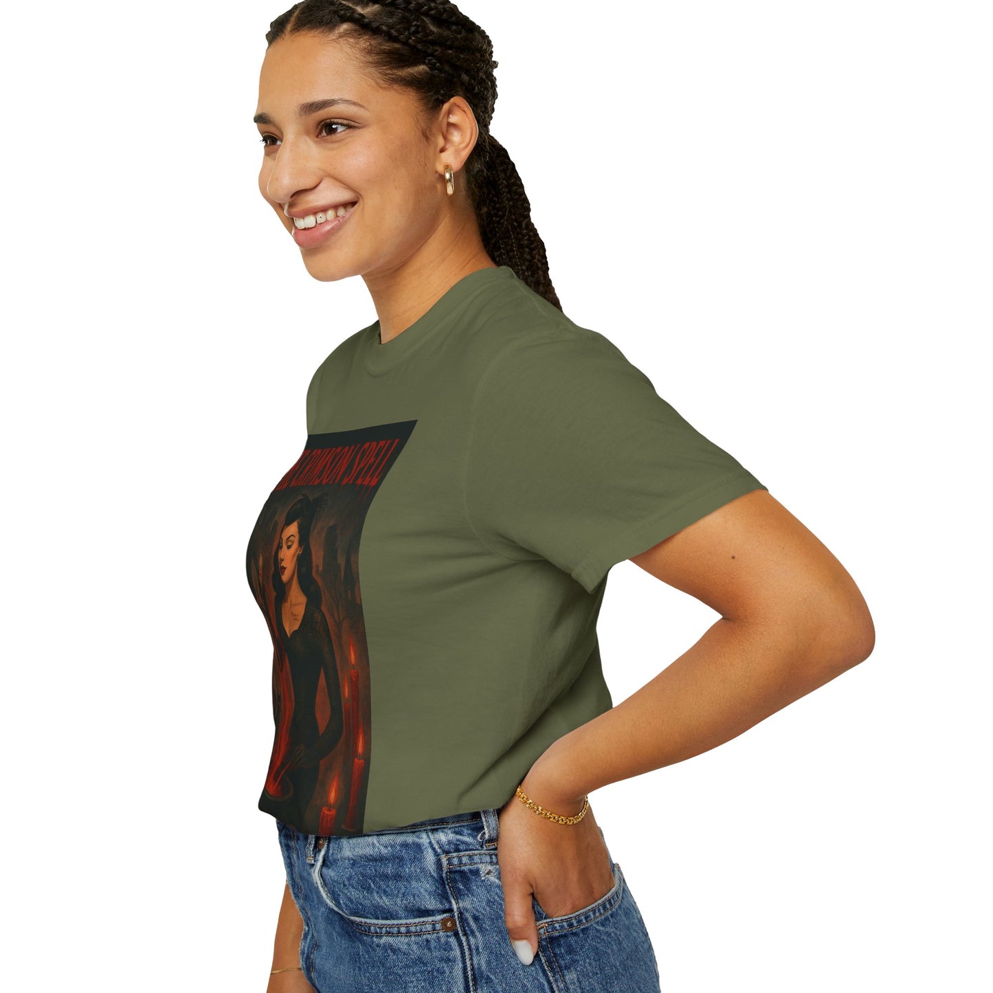 The Crimson Spell Halloween Unisex T-Shirt – Retro Witch Graphic Tee, Vintage Horror Spooky Top,  Scary Season Shirt - Madame Soulière