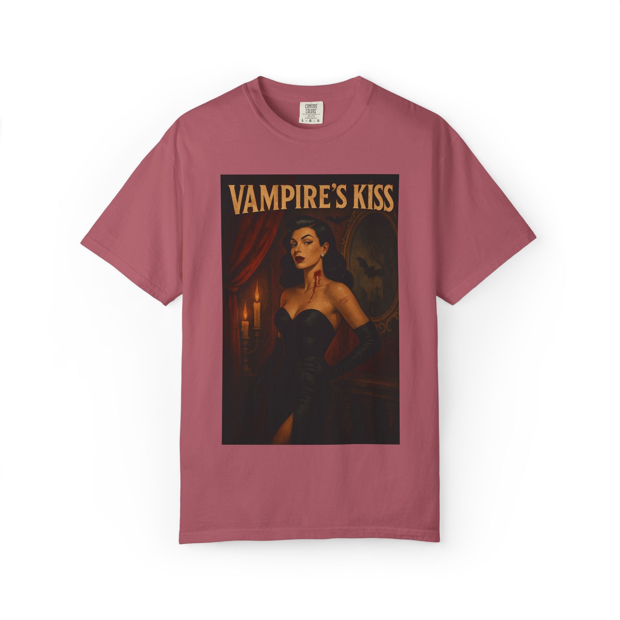 Vampire’s Kiss – Retro Pin-Up Vampire Unisex T-Shirt