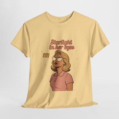Starlight in Her Eyes – 1111 Angel Number Retro T-Shirt | Unisex Spiritual Vintage Tee - Madame Soulière
