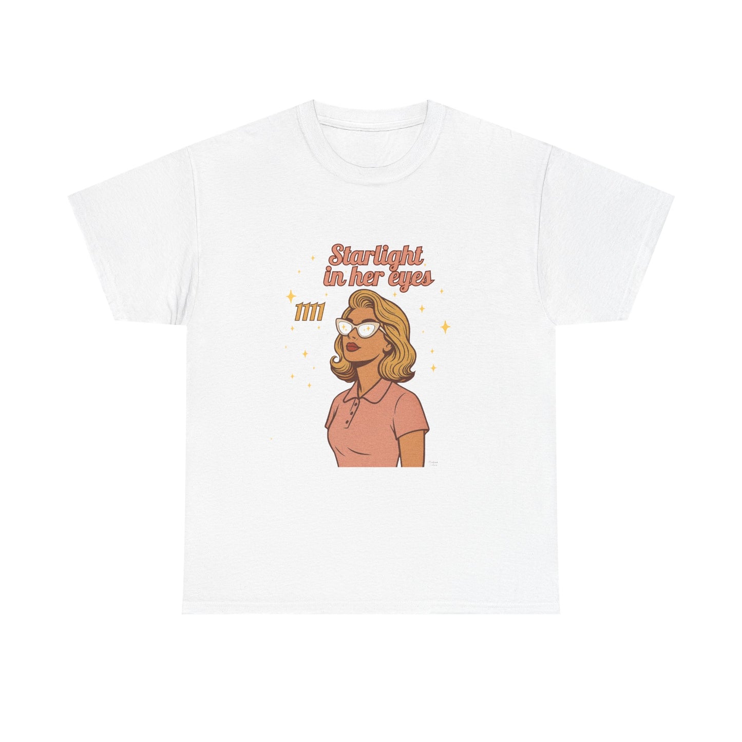 Starlight in Her Eyes – 1111 Angel Number Retro T-Shirt | Unisex Spiritual Vintage Tee - Madame Soulière