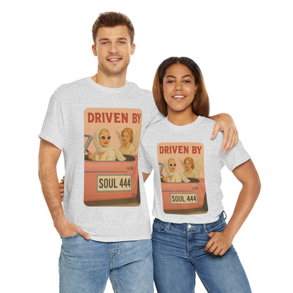 Driven by Soul 444 – Angel Number Retro Graphic Tee | Unisex Vintage Empowerment Shirt - Madame Soulière