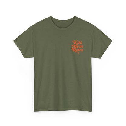 Retro Mini Slogan Unisex T-Shirt – Kiss Me in Retro Graphic Tee, Vintage Pin Up Inspired Top, 50s Rockabilly Style, Feminine Retro Statement Shirt - Madame Soulière