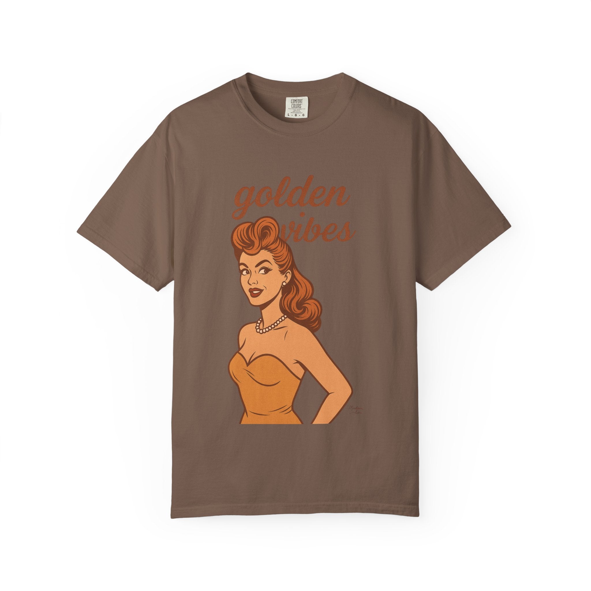 Golden Vibes – Retro Pin-Up Vintage T-Shirt