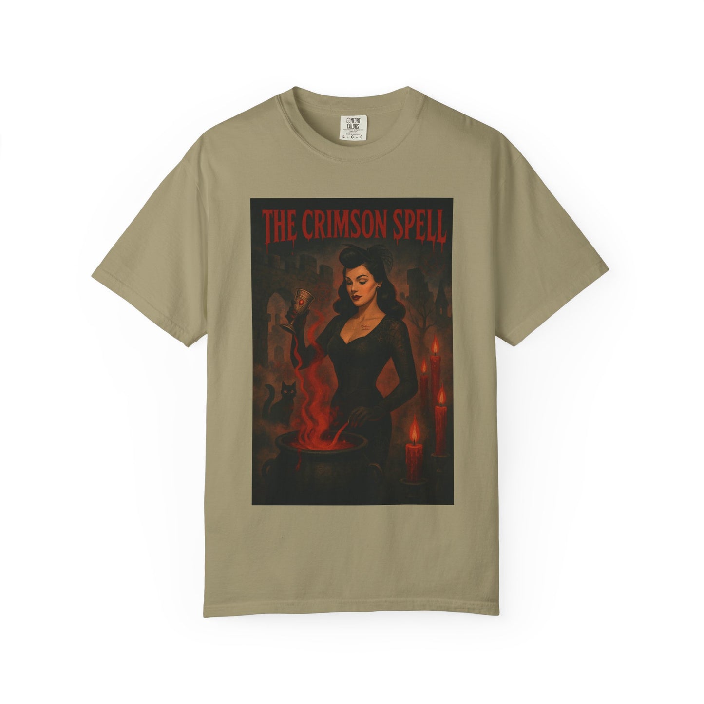 The Crimson Spell Halloween Unisex T-Shirt – Retro Witch Graphic Tee, Vintage Horror Spooky Top,  Scary Season Shirt - Madame Soulière