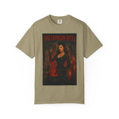 The Crimson Spell Halloween Unisex T-Shirt – Retro Witch Graphic Tee, Vintage Horror Spooky Top,  Scary Season Shirt - Madame Soulière