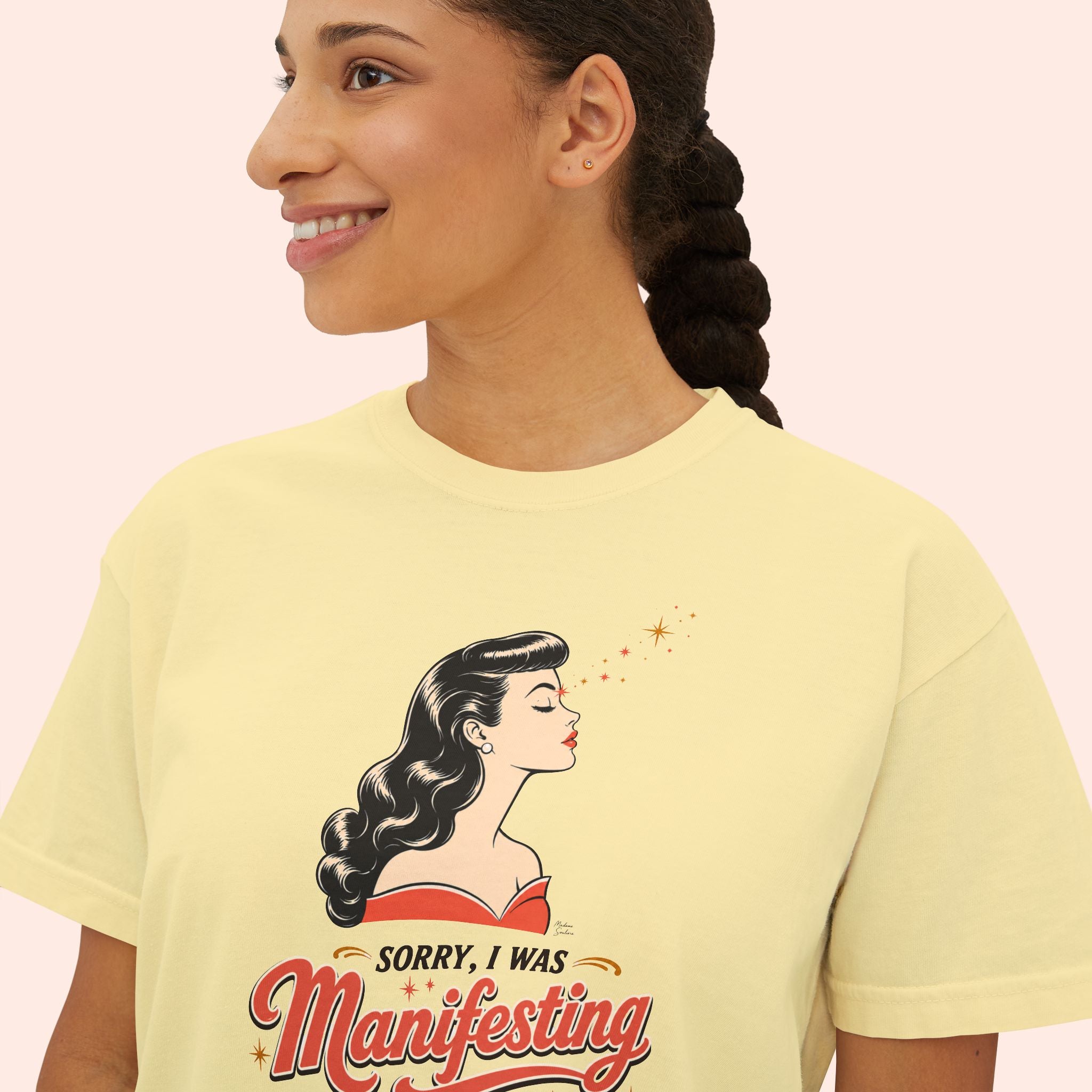 Sorry I Was Manifesting – Retro Vintage Boxy T-Shirt