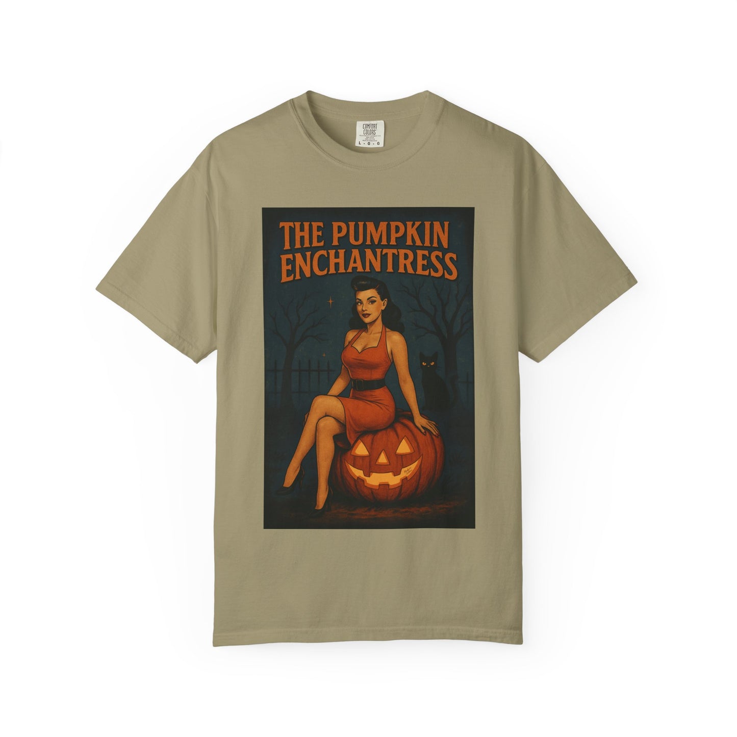 The Pumpkin Enchantress Halloween Unisex T-Shirt – Retro Witch Graphic Tee, Vintage Pumpkin Horror Top, Spooky Unisex Scary Season Shirt - Madame Soulière