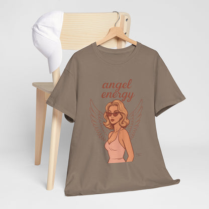 Angel Energy Unisex T-Shirt – Vintage Retro Graphic Tee, Spiritual Pin Up Shirt, Feminine Aesthetic Empowerment Top - Madame Soulière