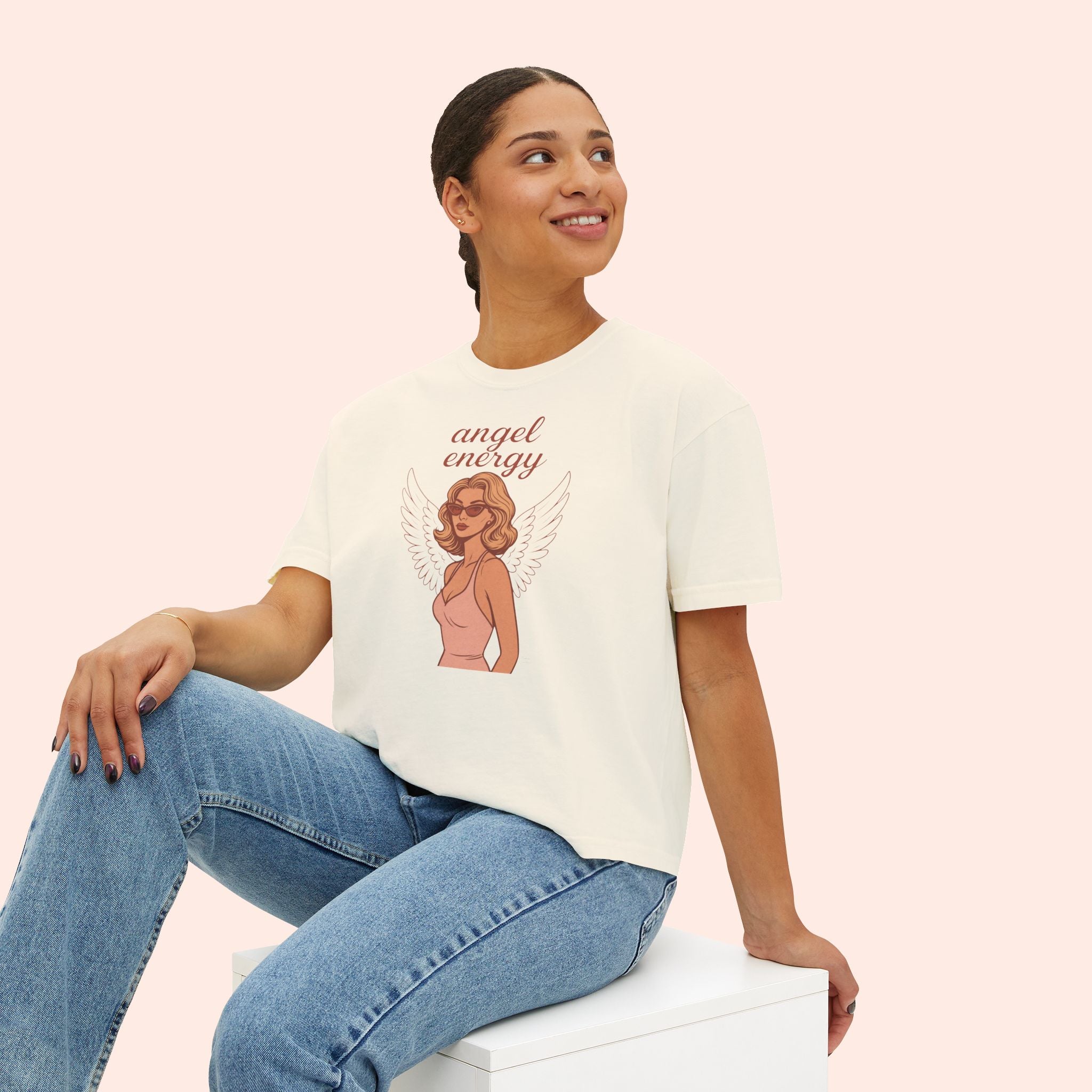 Angel Energy – Retro Pin-Up Vintage Boxy T-Shirt