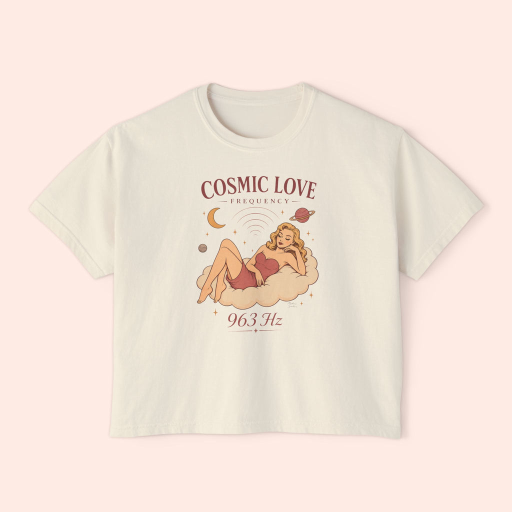 Cosmic Feminine Frequency – Retro Pin-Up Vintage Boxy T-Shirt