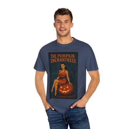 The Pumpkin Enchantress Halloween Unisex T-Shirt – Retro Witch Graphic Tee, Vintage Pumpkin Horror Top, Spooky Unisex Scary Season Shirt - Madame Soulière