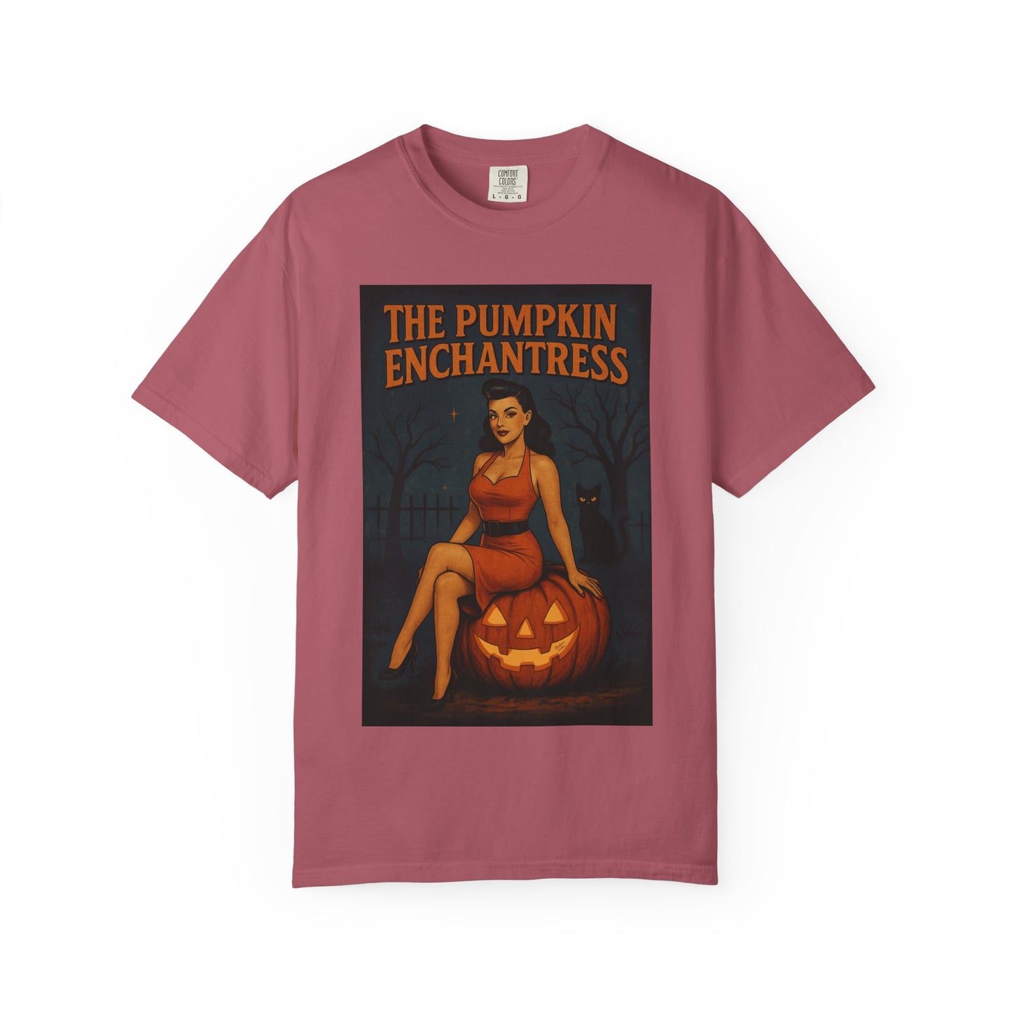 The Pumpkin Enchantress Halloween Unisex T-Shirt – Retro Witch Graphic Tee, Vintage Pumpkin Horror Top, Spooky Unisex Scary Season Shirt - Madame Soulière