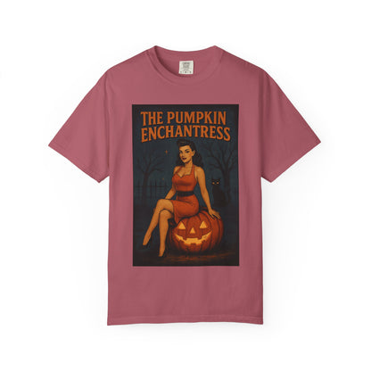 The Pumpkin Enchantress Halloween Unisex T-Shirt – Retro Witch Graphic Tee, Vintage Pumpkin Horror Top, Spooky Unisex Scary Season Shirt - Madame Soulière