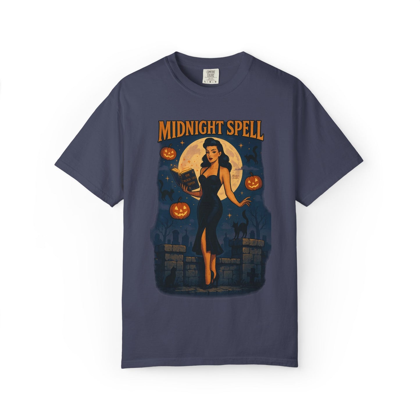 Midnight Spell Halloween Unisex T-Shirt – Retro Witch Graphic Tee, Vintage Spooky Horror Top, Scary Season Shirt - Madame Soulière