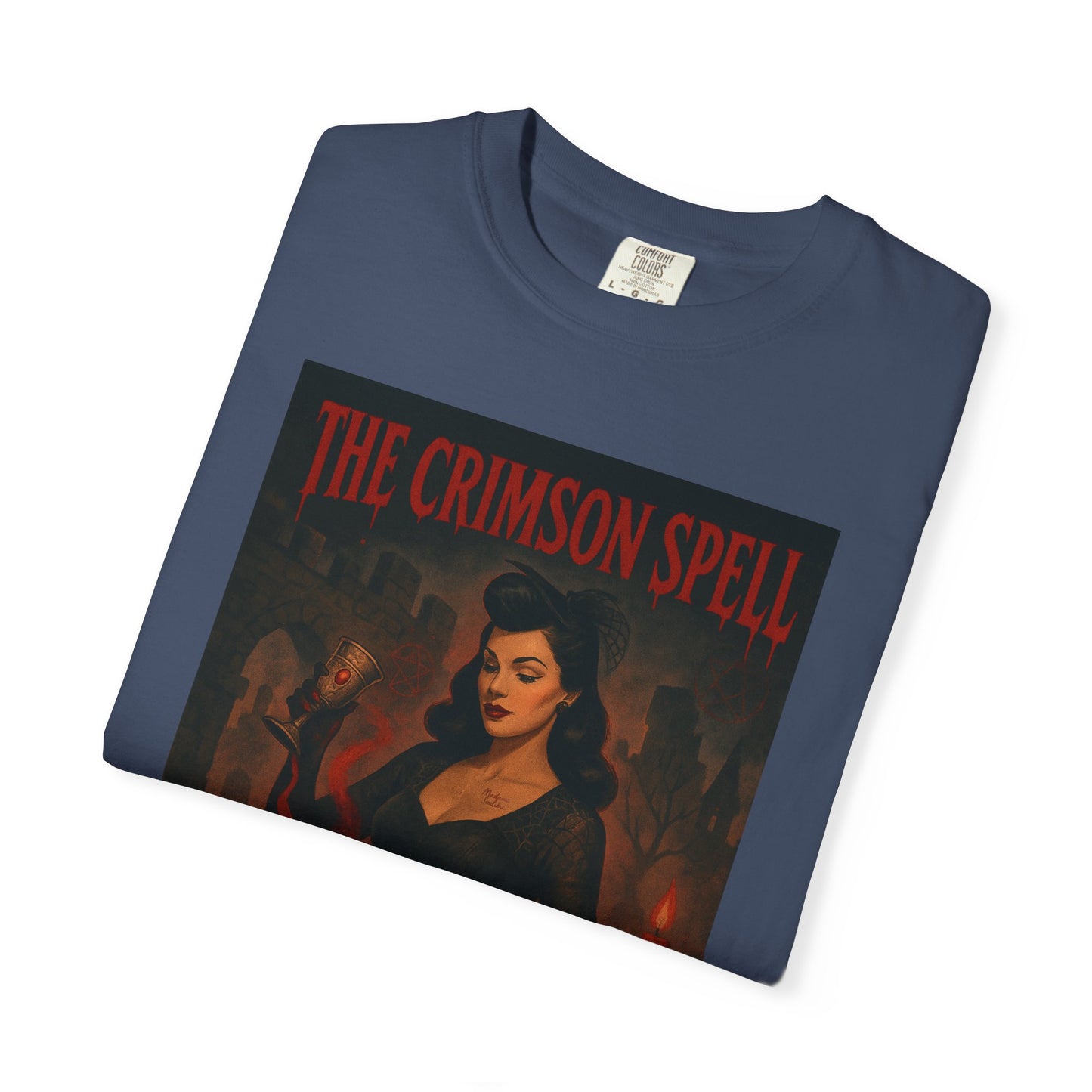 The Crimson Spell Halloween Unisex T-Shirt – Retro Witch Graphic Tee, Vintage Horror Spooky Top,  Scary Season Shirt - Madame Soulière