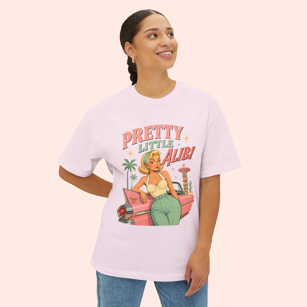 Pretty Little Alibi - Retro Pin Up Long Boxy T-Shirt