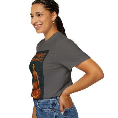 The Pumpkin Enchantress Halloween Unisex T-Shirt – Retro Witch Graphic Tee, Vintage Pumpkin Horror Top, Spooky Unisex Scary Season Shirt - Madame Soulière