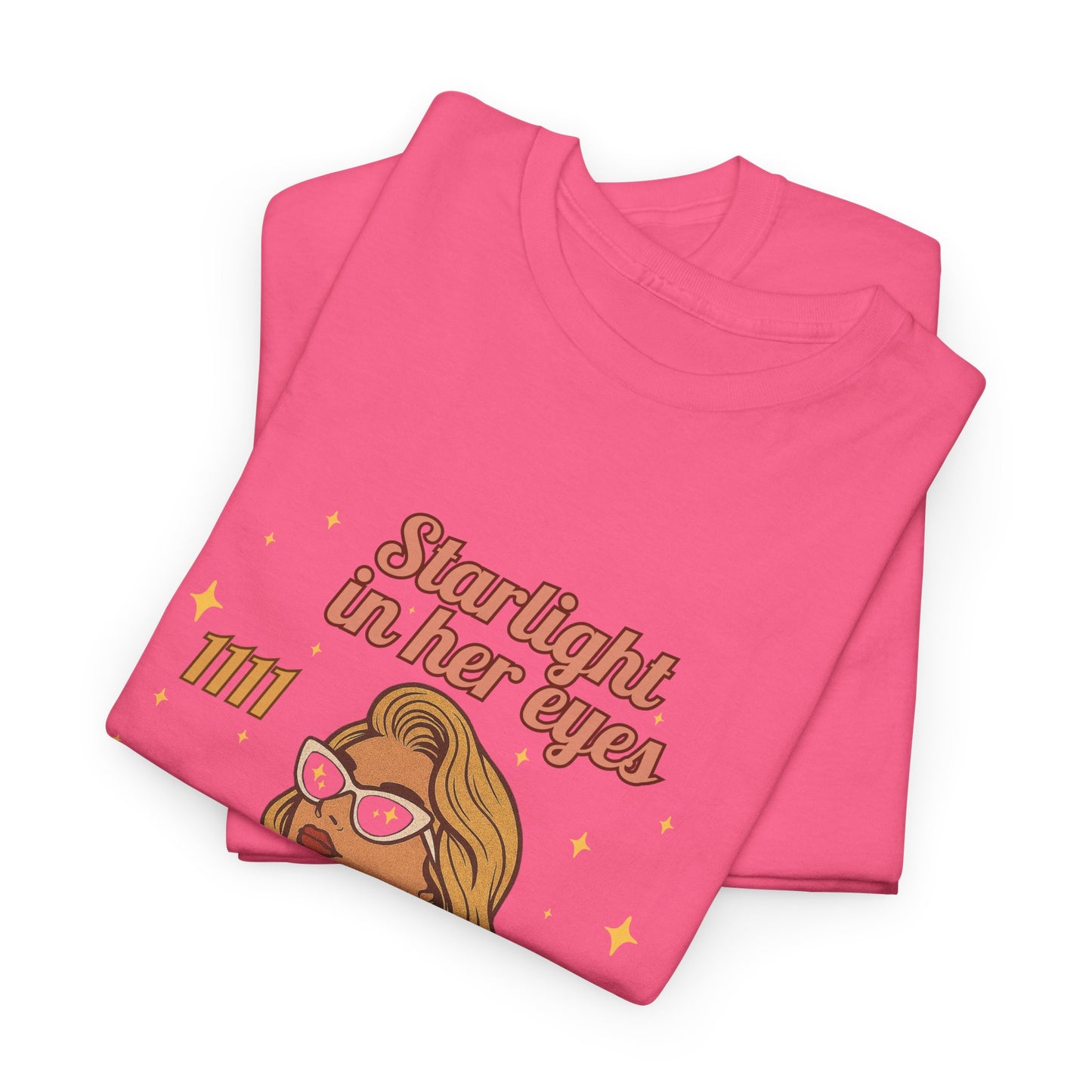 Starlight in Her Eyes – 1111 Angel Number Retro T-Shirt | Unisex Spiritual Vintage Tee - Madame Soulière