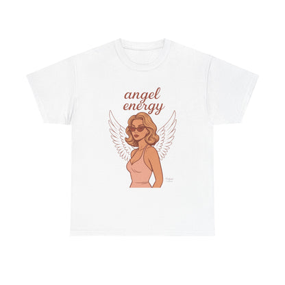 Angel Energy Unisex T-Shirt – Vintage Retro Graphic Tee, Spiritual Pin Up Shirt, Feminine Aesthetic Empowerment Top - Madame Soulière