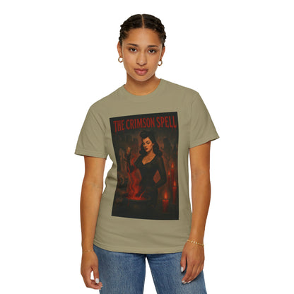 The Crimson Spell Halloween Unisex T-Shirt – Retro Witch Graphic Tee, Vintage Horror Spooky Top,  Scary Season Shirt - Madame Soulière