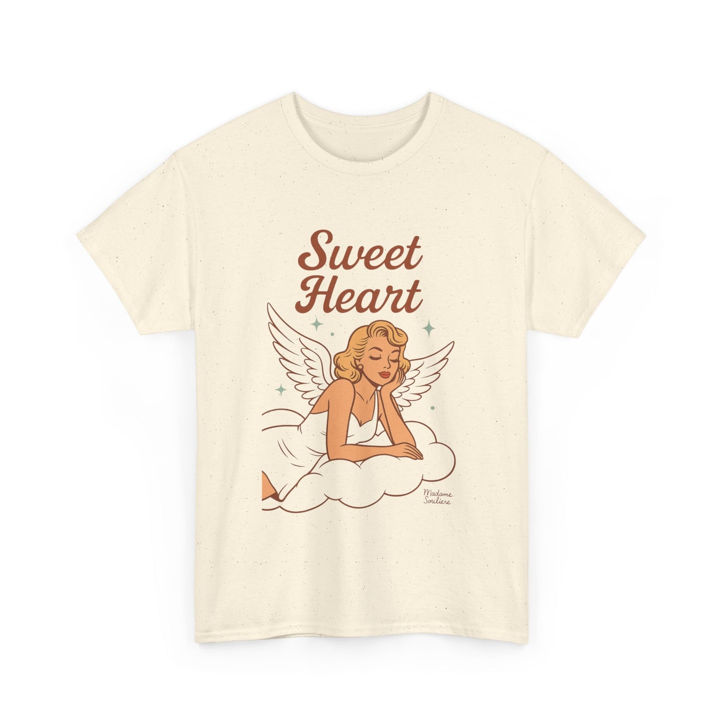 Sweet Heart Unisex T-Shirt – Retro Angel Graphic Tee, Vintage Pin Up Inspired Top, Feminine Heaven Sent Shirt - Madame Soulière