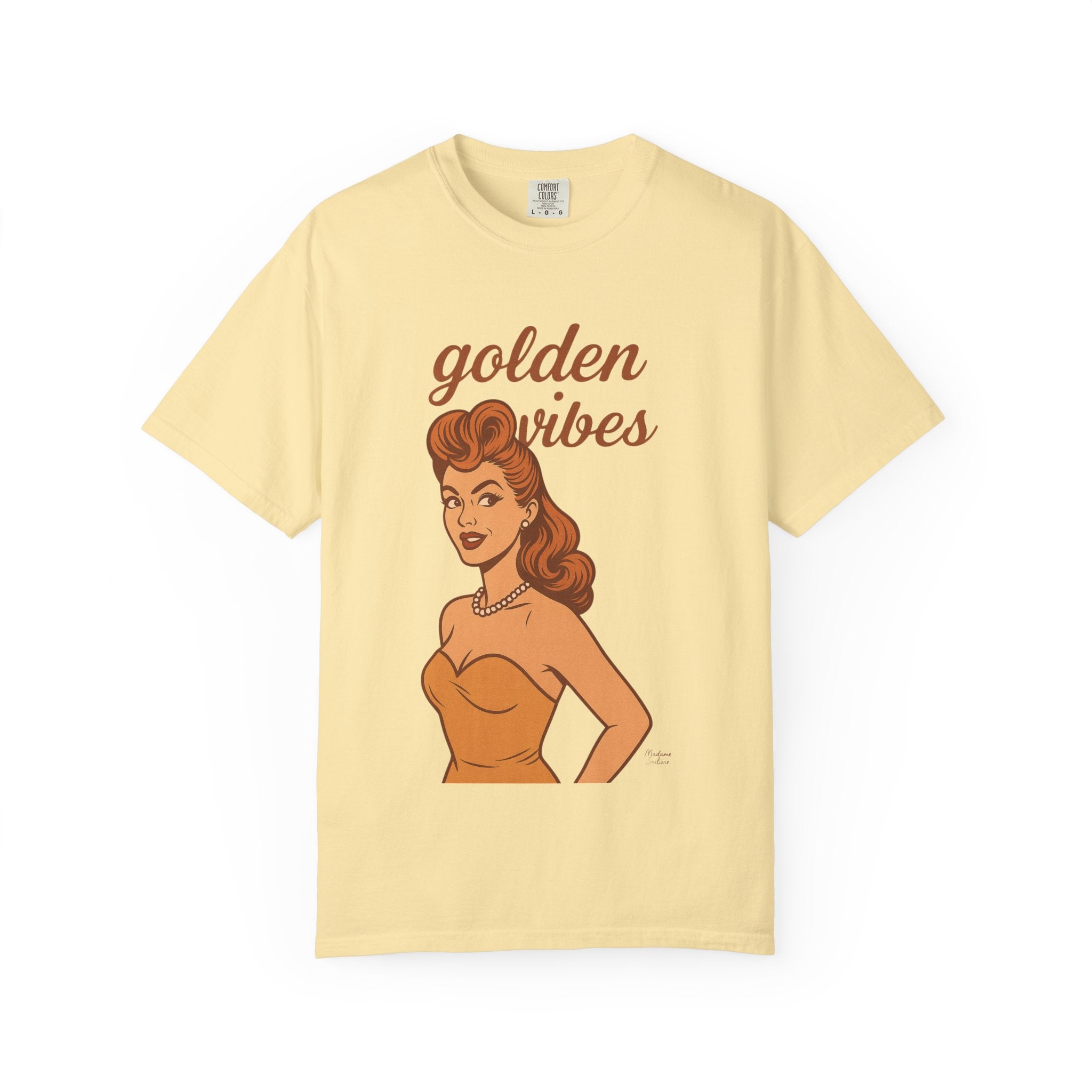 Golden Vibes – Retro Pin-Up Vintage T-Shirt