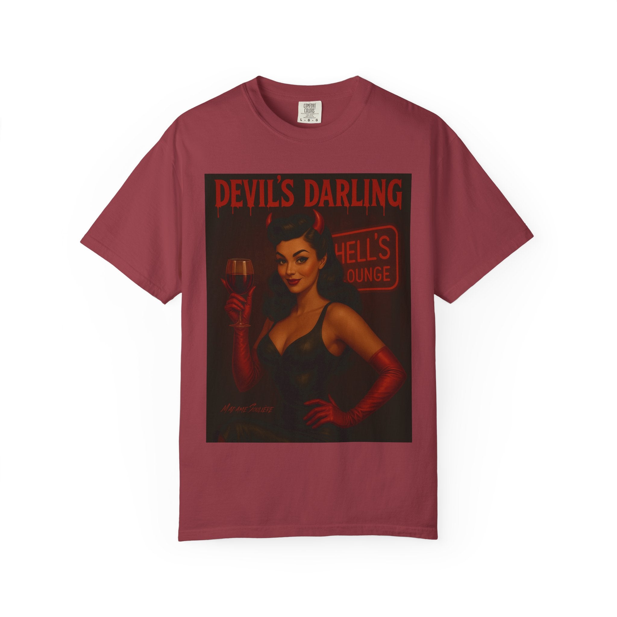 Devil’s Darling – Retro Pin-Up Devil Unisex T-Shirt