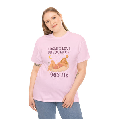 Cosmic Love Frequency 963 Hz Unisex T-Shirt – Retro Vintage Spiritual Graphic Tee, Angel Number Vibes, Feminine Pin Up Inspired Top - Madame Soulière