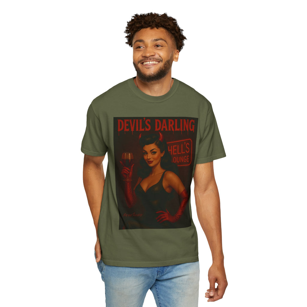 Devil’s Darling – Retro Pin-Up Devil Unisex T-Shirt