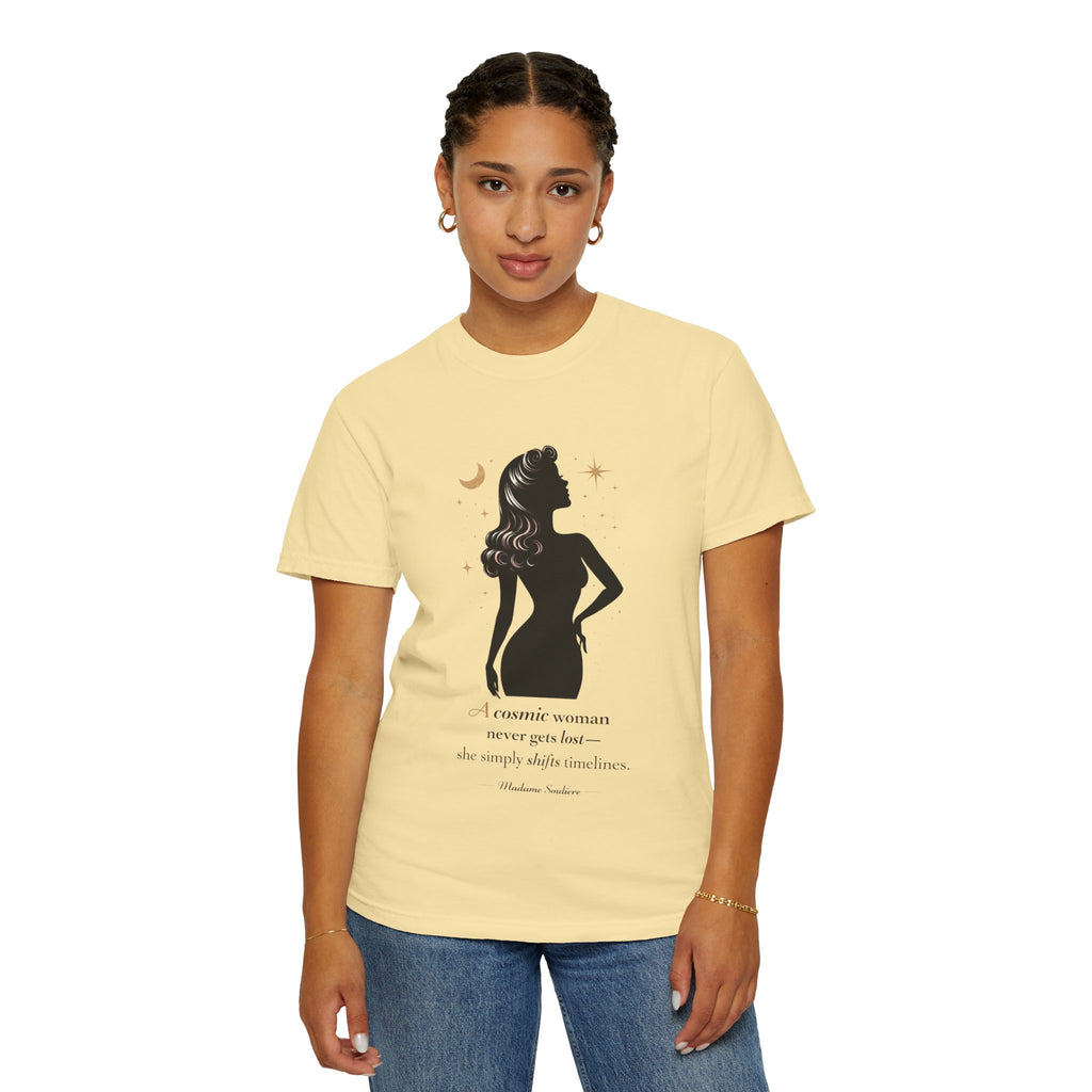 A Cosmic Woman Never Gets Lost – Vintage Feminine Cosmic T-Shirt