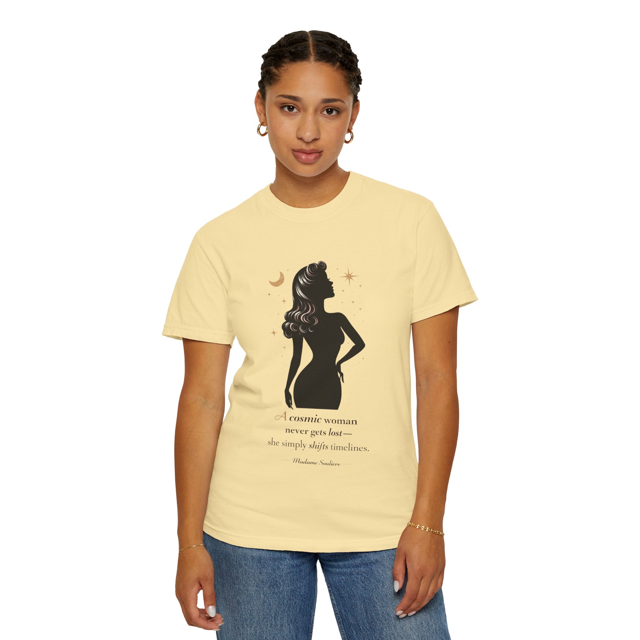 A Cosmic Woman Never Gets Lost – Vintage Feminine Cosmic T-Shirt