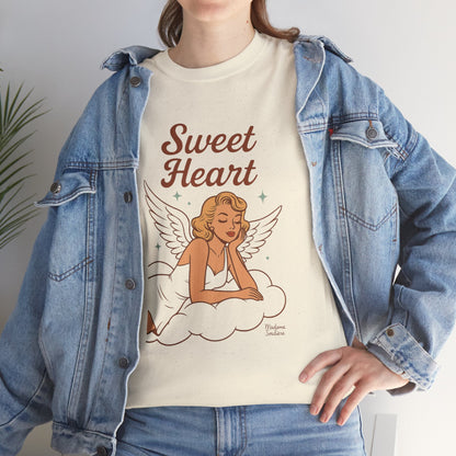 Sweet Heart Unisex T-Shirt – Retro Angel Graphic Tee, Vintage Pin Up Inspired Top, Feminine Heaven Sent Shirt - Madame Soulière