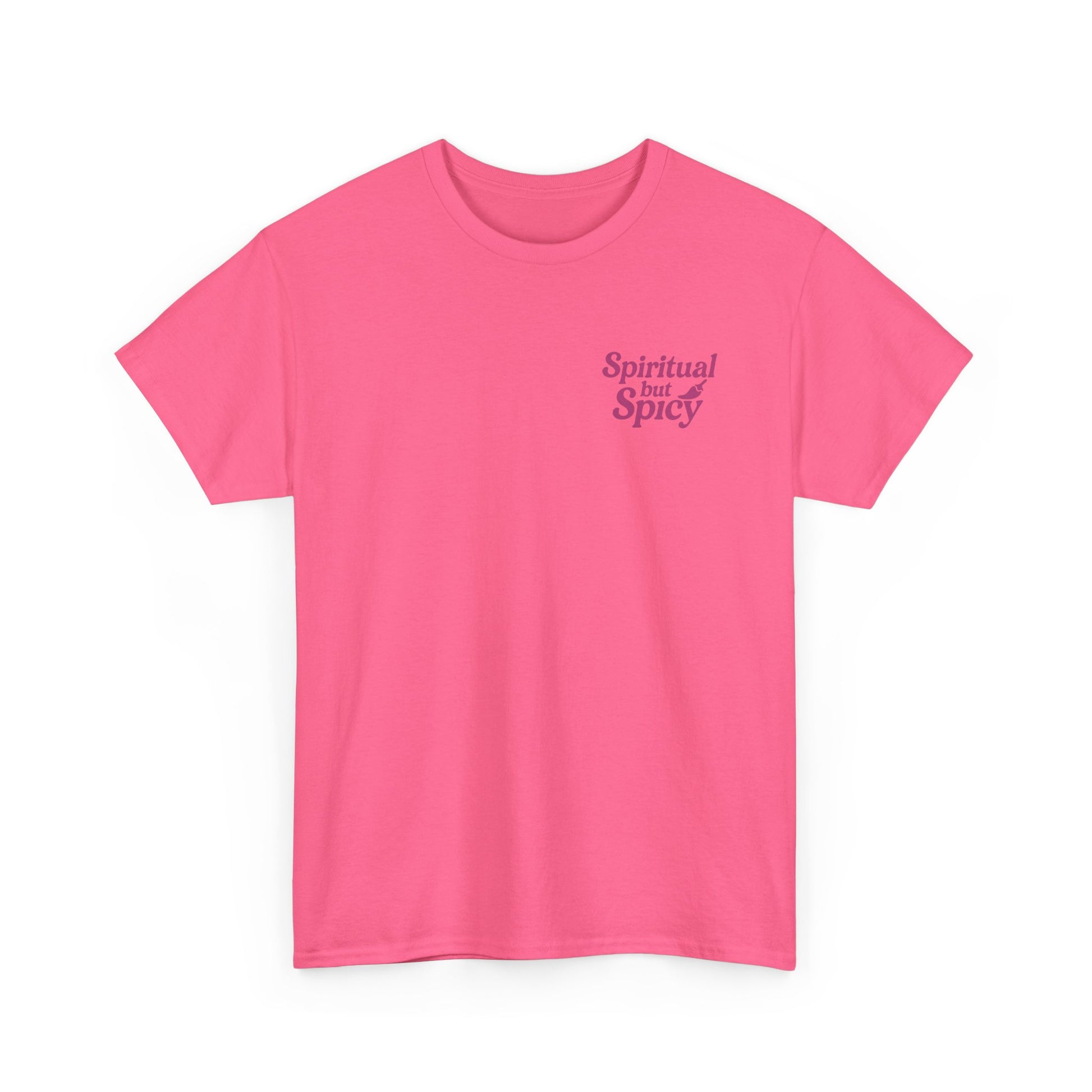 Spiritual but Spicy Unisex T-Shirt – Retro Mini Slogan Tee, Vintage Inspired Graphic Top, Feminine Statement Shirt - Madame Soulière